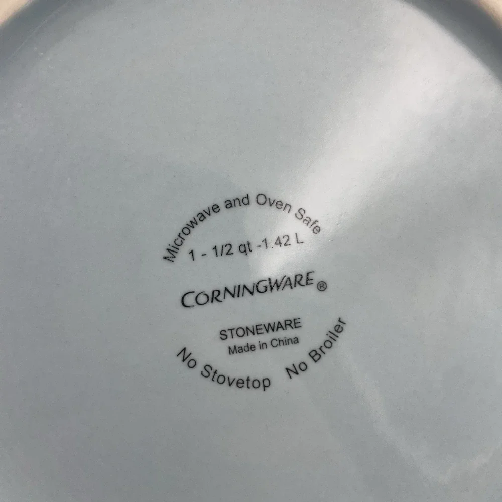 Corning Ware‎ Stoneware Light Blue 1.5 qt Casserole no Lid/ Mixing Bowl EUC